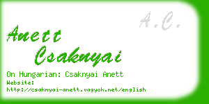 anett csaknyai business card